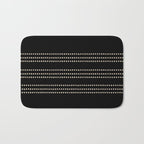 Black and Ivory Ethnic Spotted Striped Bath Mat Gallery Image 1