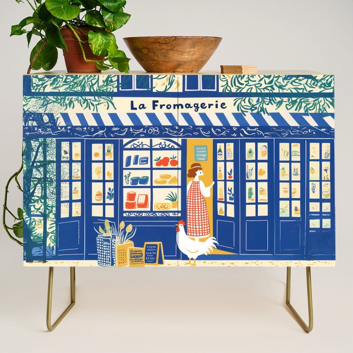Charming French Cheese Shop Credenza Gallery Image 1
