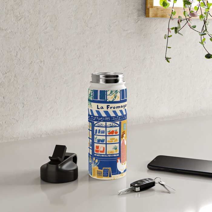 Charming French Cheese Shop Water Bottle Gallery Image 4
