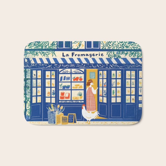 Charming French Cheese Shop Bath Mat Gallery Image 1