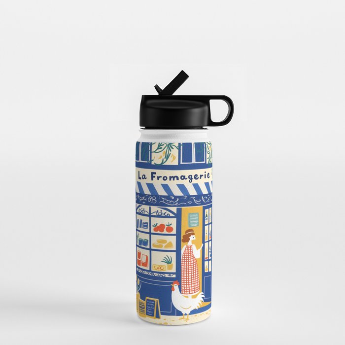 Charming French Cheese Shop Water Bottle Gallery Image 1