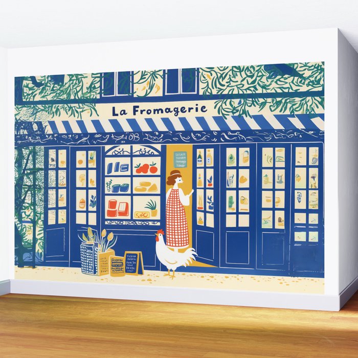 Charming French Cheese Shop Wall Mural Gallery Image 2