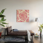 Watercolor Palm Leaves - Bright Pink Wood Wall Art Gallery Image 2