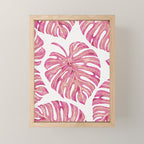 Watercolor Palm Leaves - Bright Pink Mini Art Print Gallery Image 1