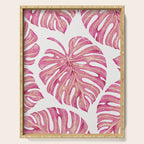 Watercolor Palm Leaves - Bright Pink Serving Tray Gallery Image 1
