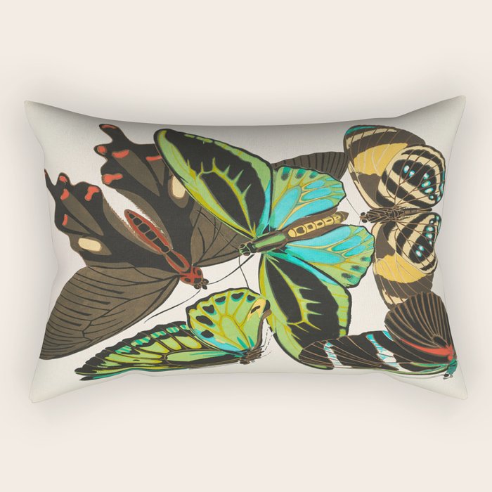 Vintage Butterfly Illustration EA Seguy Papillon Rectangular Pillow Gallery Image 2