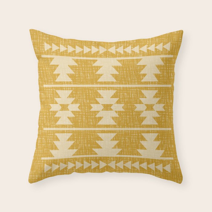 Southwestern Pattern 136 Yellow Throw Pillow Gallery Image 6