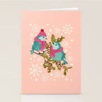 Winter Birds in Festive Scarves Stationery Card Gallery Image 2