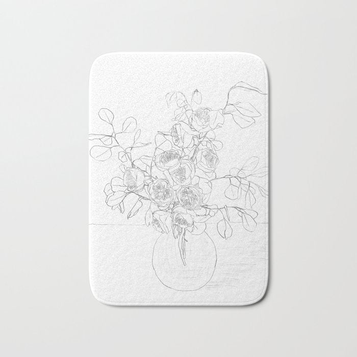 Beautiful Bouquet Line Bath Mat Gallery Image 1