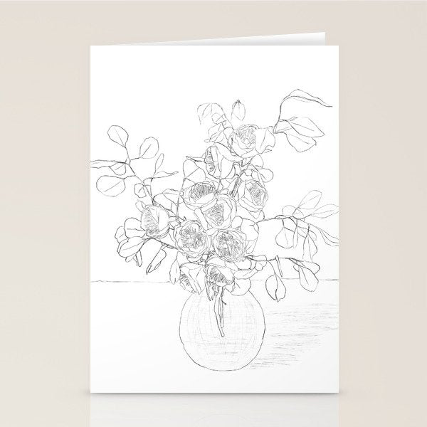 Beautiful Bouquet Line Stationery Card Gallery Image 1