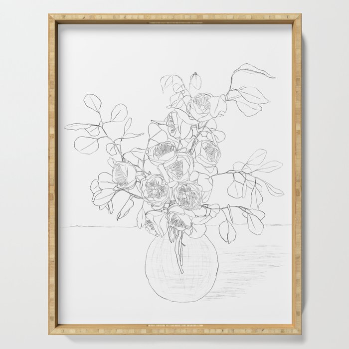 Beautiful Bouquet Line Serving Tray Gallery Image 1