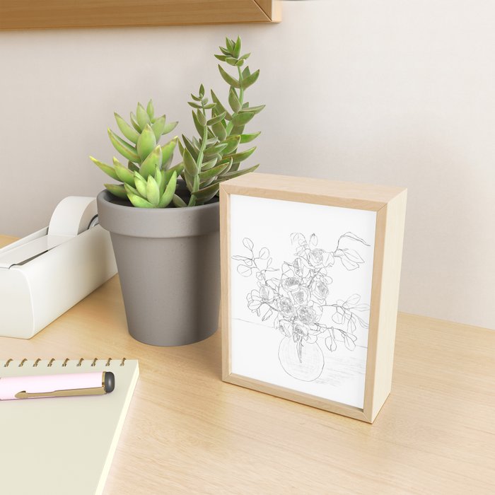 Beautiful Bouquet Line Mini Art Print Gallery Image 2