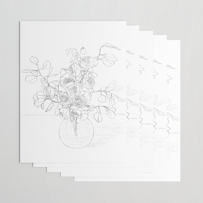 Beautiful Bouquet Line Wrapping Paper Gallery Image 3