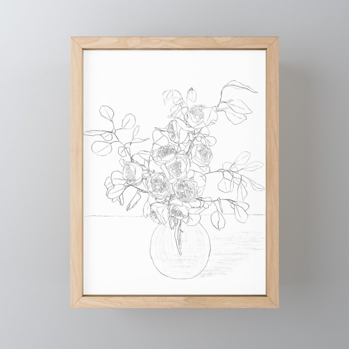 Beautiful Bouquet Line Mini Art Print Gallery Image 1