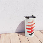 Minimalist Mid Century Circle Frame Vermillion Red Zig Zag Colorful Lightning Bolt Geometric Pattern Travel Mug Gallery Image 4