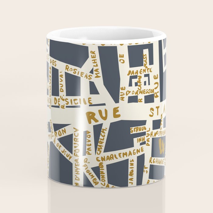 PARIS MAP GREY GOLD Coffee Mug Gallery Image 4