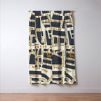 PARIS MAP GREY GOLD Window Curtain Gallery Image 3