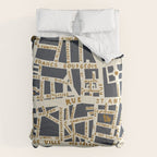 PARIS MAP GREY GOLD Comforter Gallery Image 6