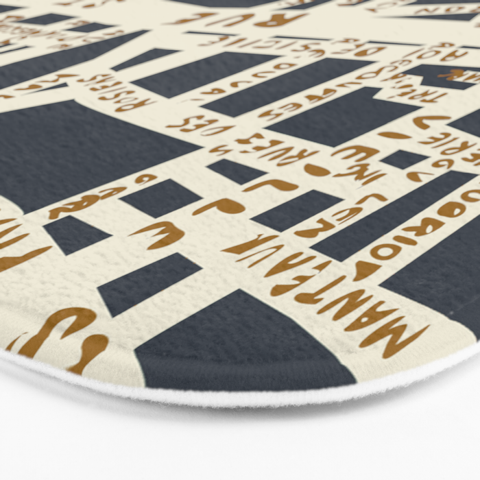 PARIS MAP GREY GOLD Bath Mat Gallery Image 3