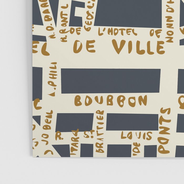 PARIS MAP GREY GOLD Poster Gallery Image 3