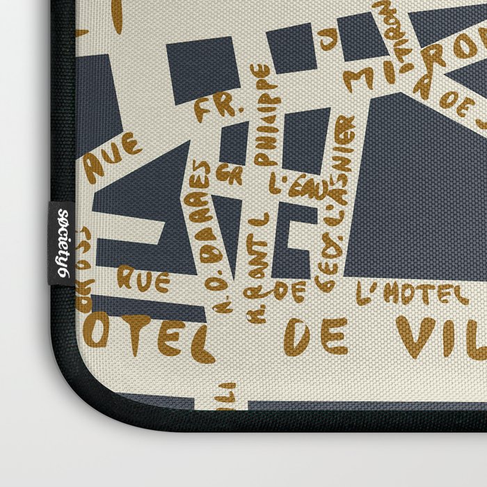 PARIS MAP GREY GOLD Laptop Sleeve Gallery Image 3