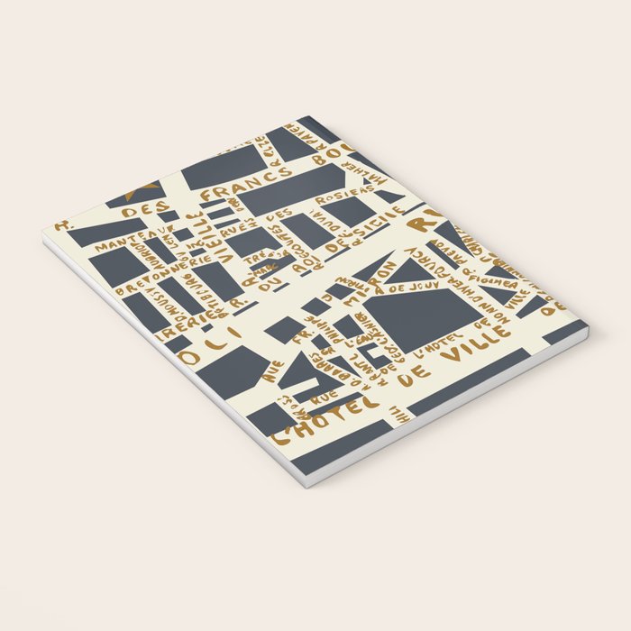 PARIS MAP GREY GOLD Notebook Gallery Image 3