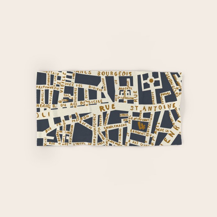 PARIS MAP GREY GOLD Towels Gallery Image 1