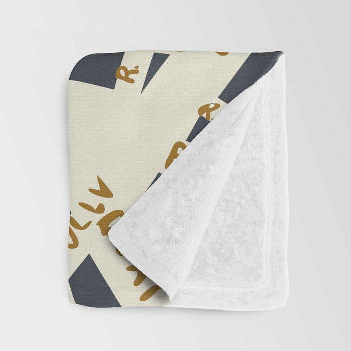 PARIS MAP GREY GOLD Throw Blanket Gallery Image 3