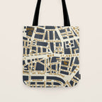 PARIS MAP GREY GOLD Tote Bag Gallery Image 1