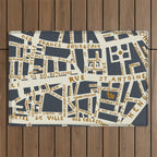 PARIS MAP GREY GOLD Outdoor Rug Gallery Image 1