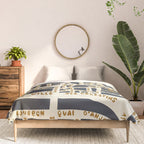 PARIS MAP GREY GOLD Comforter Gallery Image 3
