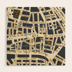 PARIS MAP GREY GOLD Wood Wall Art Gallery Image 1