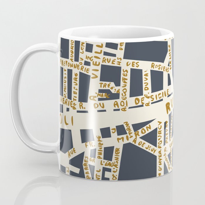 PARIS MAP GREY GOLD Coffee Mug Gallery Image 3