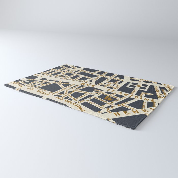 PARIS MAP GREY GOLD Rug Gallery Image 3