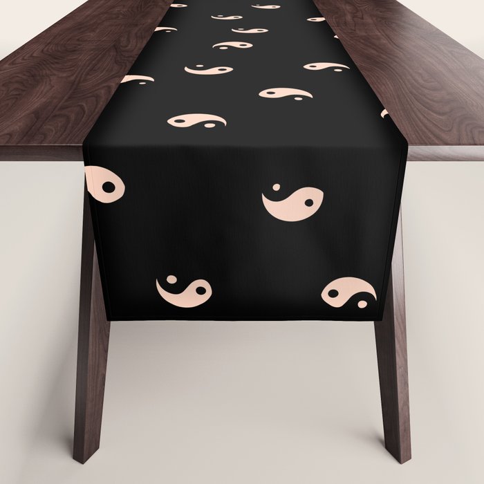 Yin and yang black and white Table Runner Gallery Image 1