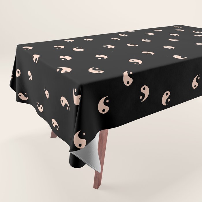 Yin and yang black and white Tablecloth Gallery Image 1
