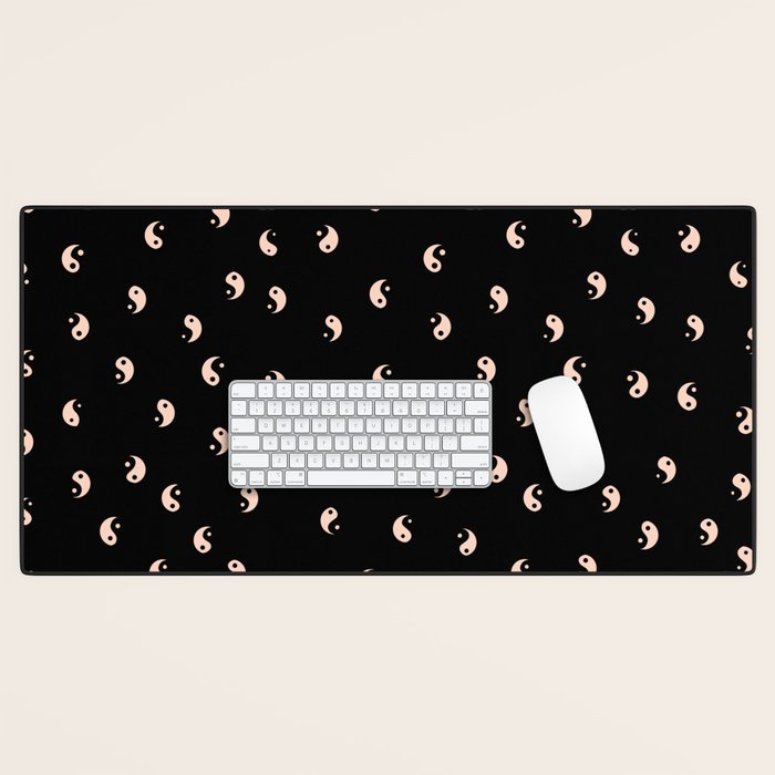 Yin and yang black and white Desk Mat Gallery Image 1