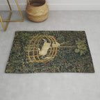 The Unicorn Rests in a Garden (from the Unicorn Tapestries) Rug Gallery Image 1