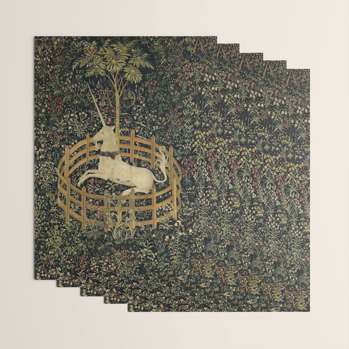 The Unicorn Rests in a Garden (from the Unicorn Tapestries) Wrapping Paper Gallery Image 3