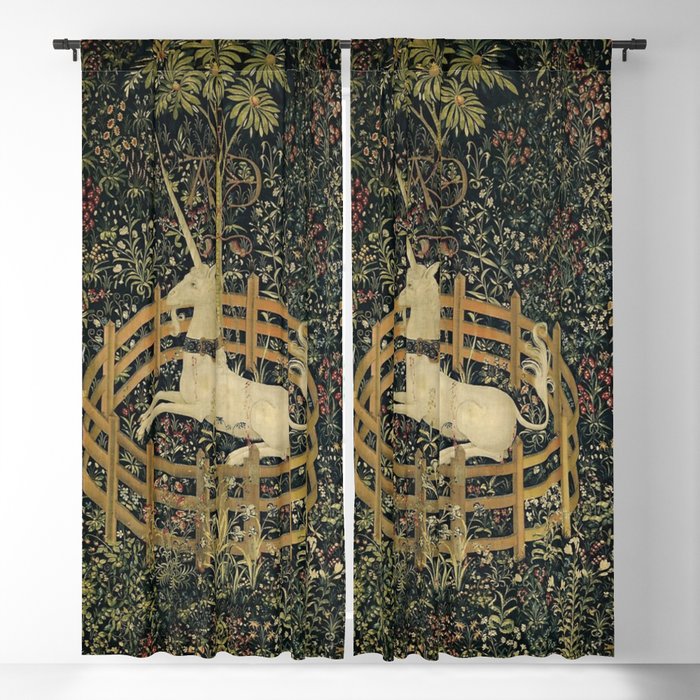 The Unicorn Rests in a Garden (from the Unicorn Tapestries) Window Curtain Gallery Image 5
