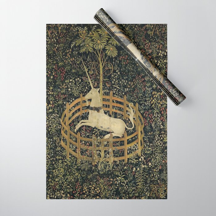 The Unicorn Rests in a Garden (from the Unicorn Tapestries) Wrapping Paper Gallery Image 1