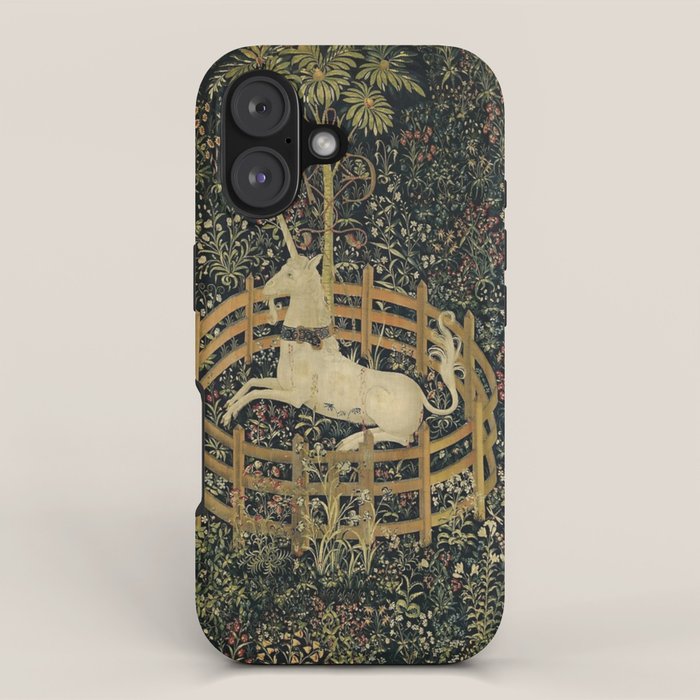 The Unicorn Rests in a Garden (from the Unicorn Tapestries) iPhone Case Gallery Image 1