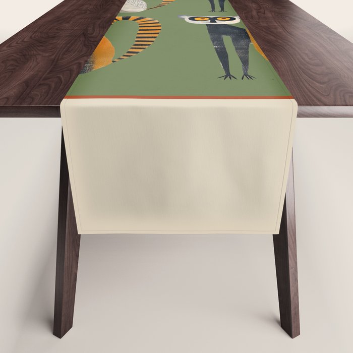 Striped Lemurs Table Runner Gallery Image 1
