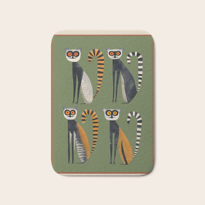 Striped Lemurs Bath Mat Gallery Image 1