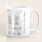 Nasa Space Shuttle Patent - Nasa Shuttle Art - Black And White Coffee Mug Gallery Image 1