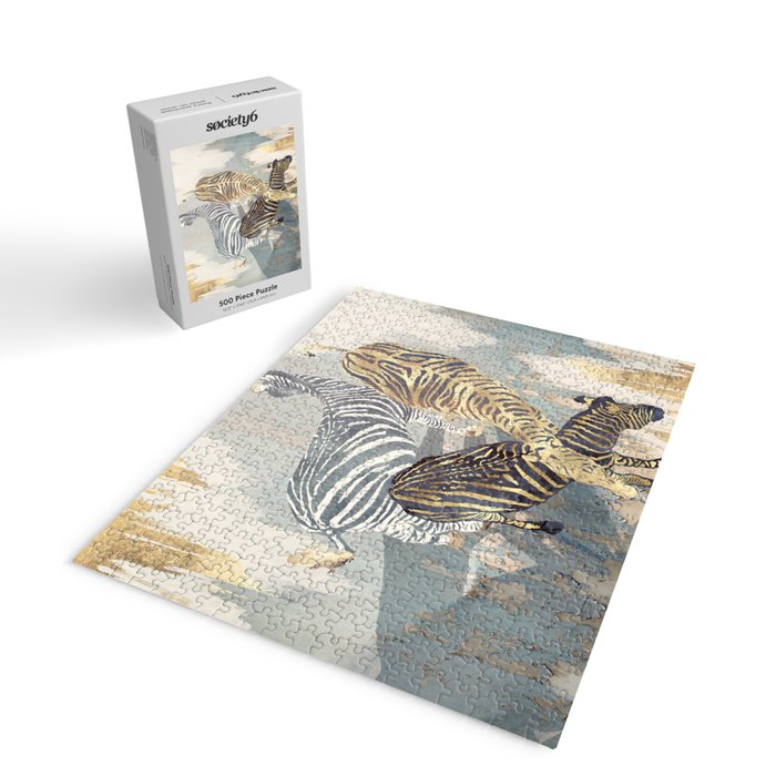 Metallic Zebras Jigsaw Puzzle Gallery Image 2
