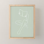 Reading naked n.3 (green) Mini Art Print Gallery Image 1