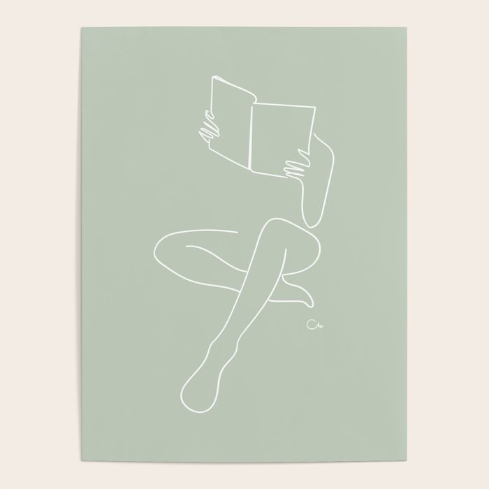 Reading naked n.3 (green) Poster Gallery Image 1