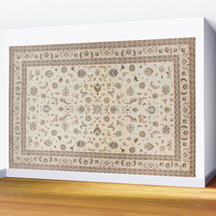 Antique Persian Delicate Ivory Cream  Wall Mural Gallery Image 2
