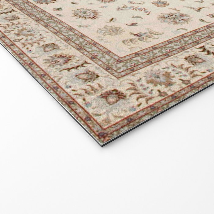 Antique Persian Delicate Ivory Cream  Welcome Mat Gallery Image 2